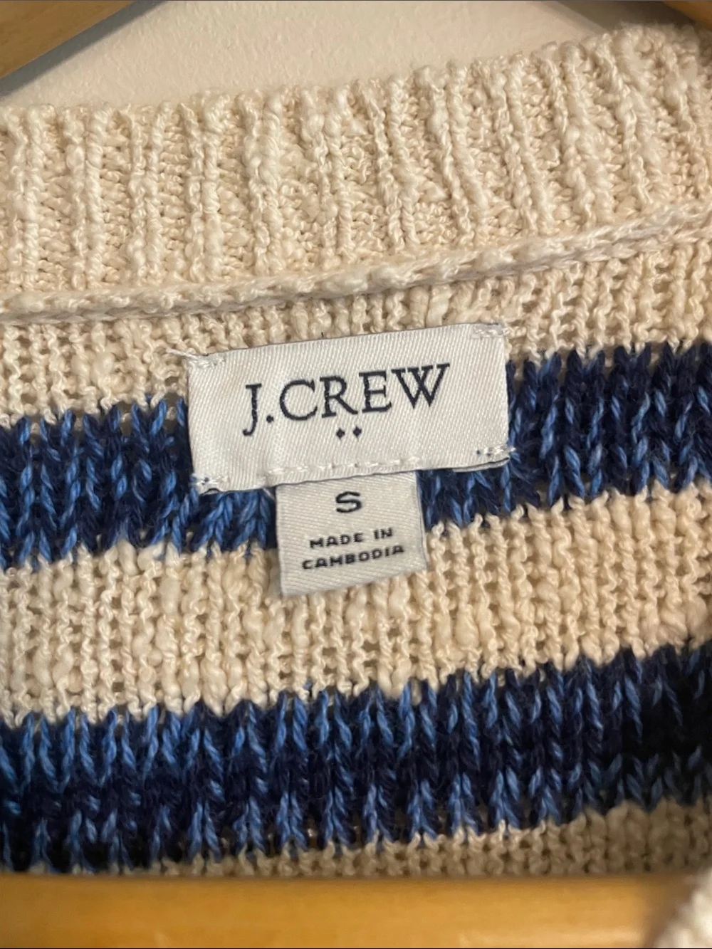 J.Crew Factory Striped Cardigan Sweater Women Size S  Blue White Cotton Button
